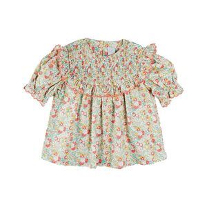 Pepa London Girls Clementine Floral Smocked Detail Short, Green